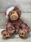Gund Philbin Chrismas Brown Teddy Bear In Santa Hat Plush Stuffed Soft 12" Toy