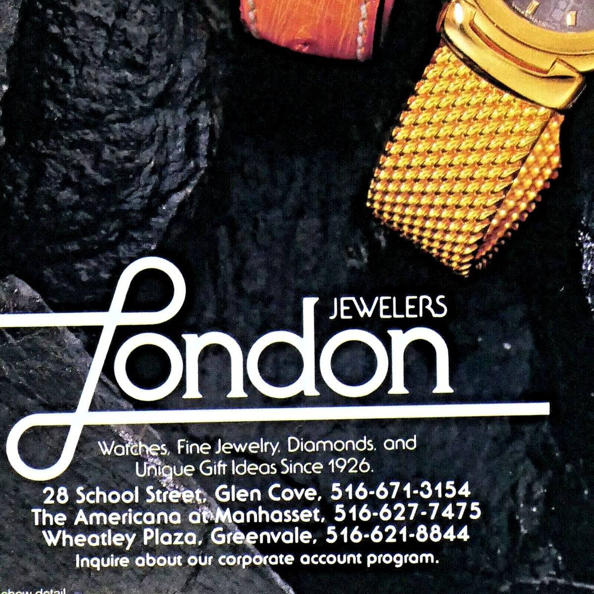 Rolex London Jewelers New York Regional Vintage Original 1990 Print Ad  x 11