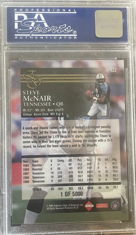 Coll. Edge Granded Steve McNair 2000 sin circular Foto 2 de 2