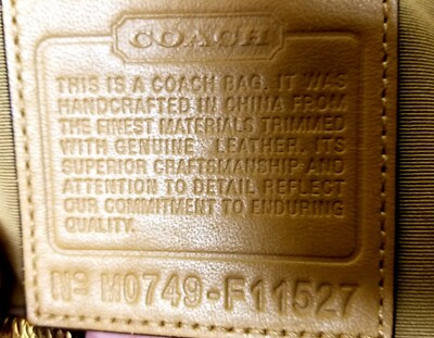COACH Signature Khaki/Brown Jacquard Leather Tote Bag Purse #11527
