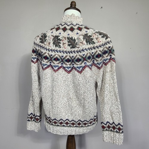Suéter de lana vintage ROBERT SCOTT tejido a mano grande otoño cuello falso isla justa - Imagen 3 de 4