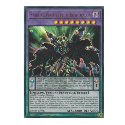 STARVING VENEMY LETHAL DOSE DRAGON *** ULTRA RARE DUOV-EN037 MINT