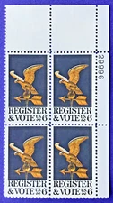 Scott #1344 - Register to Vote, MNH Plate Block - 1968 Issue