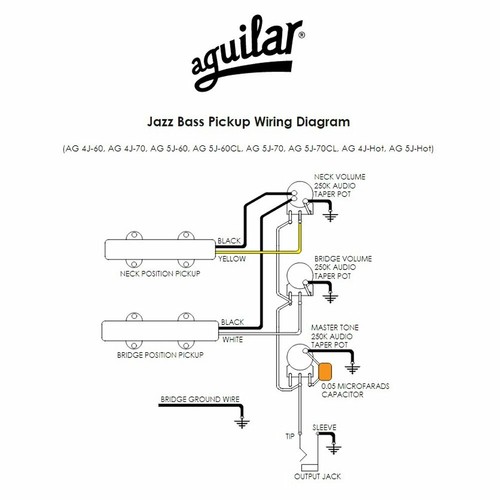 Juego de pastillas de bajo de 4 cuerdas Aguilar AG4JHOT Hot Jazz negro - Imagen 3 de 4