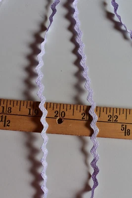 LAVENDER FROSTED RICK RACK POLYESTER TRIM 3 YARDS X 3/8 INCHES WIDE - Image 1 of 2