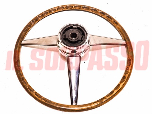VOLANTE STERZO IN LEGNO RADICA + PULSANTE FIAT 850 ABARTH - 1000 OT ORIGINALE - Imagen 4 de 7