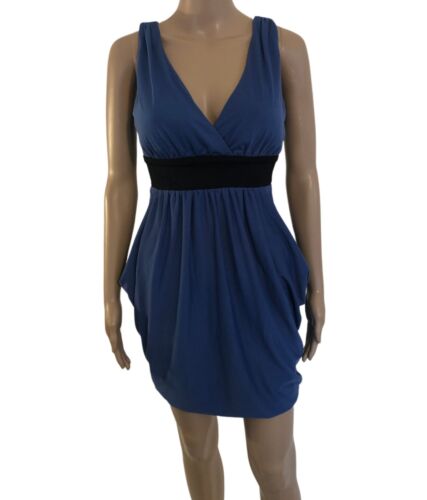 Womens Sexy Blue Jersey Knit Sundress Sz M NWT Sleeveless Empire Waist