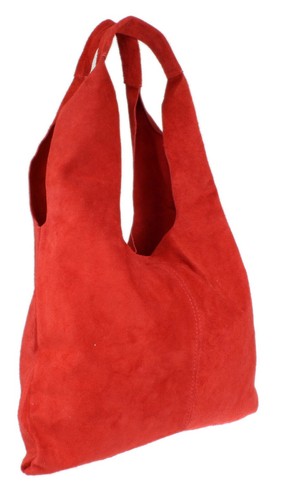 Plain Genuine Suede Shoulder Bag Vera Pelle Handles Magnetic Snap Made in Italy - Picture 53 of 76