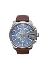 Diesel Gents Chronograph Watch with Blue Dial & Brown Leather Strap DZ4281