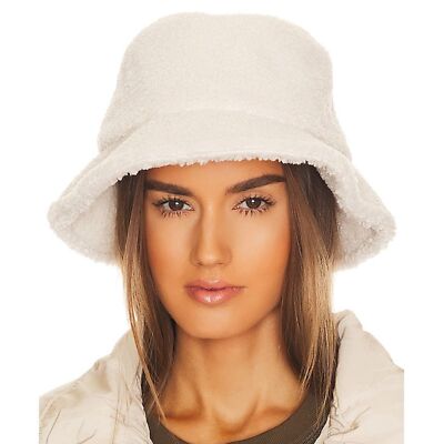 NWT HAT ATTACK Reversible Faux Shearling Bucket Hat | Natural Sherpa & Suede! NWT Revolve Hat Attack Reversible Faux Shearling Bucket Hat  main image 2
