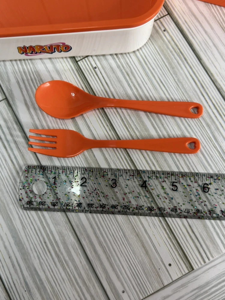 Naruto Bento Box And Plastic Water Bottle Orange Fork Spoon 2 Trays New Naruto Bento Box And Plastic Water Bottle Orange Fork Spoon 2 Trays New