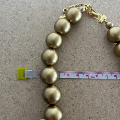 Collar Gargantilla Richelieu Firmado De Colección Enorme Grueso Imitación Oro Mate Perla - Imagen 7 de 8