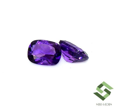 Natural Amethyst Octagon Cut Pair 8x6 mm 2.51 CTS Faceted Loose Gemstones - Picture 2 of 7