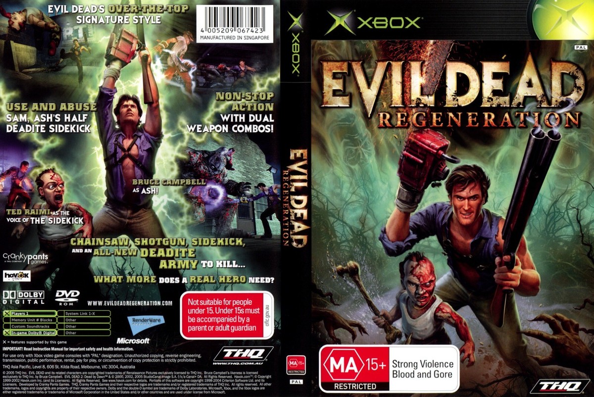 Evil Dead: Regeneration Xbox Game Case Box + Cover Art Work