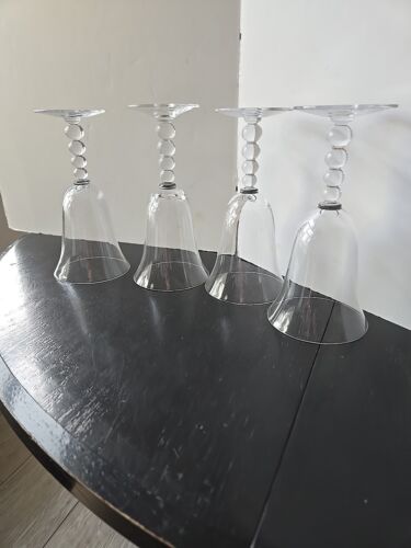 Imperial Candlewick 5 Ball Water Wine Glasses Mid-Century Modern USA Set Of 4 - Picture 12 of 21