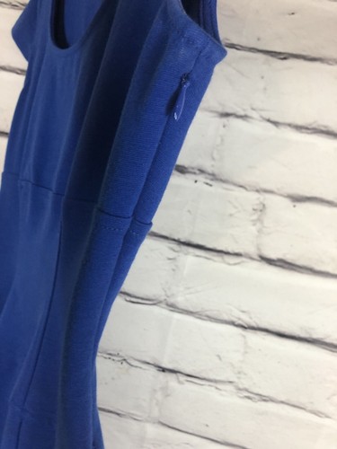 Diane Von Furstenberg Helen Dress Womens Size 4 Blue Split Cap Sleeve Zip Up - Picture 4 of 6