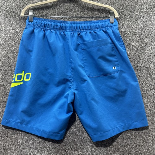 Speedo Swim Trunks Men Medium Blue Drawstring Shorts Pockets Lined Summer Beach - Picture 2 of 8