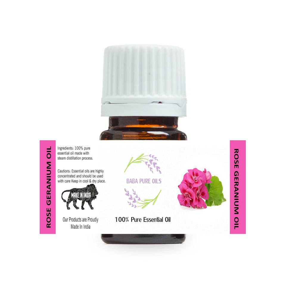 GUZARISH ROSE GERANIUM OIL PURE NATURAL ESSENTIAL PURE ORGANIC FROM INDIA USD