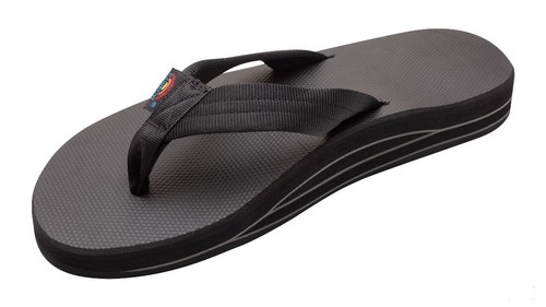 Men's Rainbow Classic Rubber Double Layer Soft Top Nylon Strap 302ARP Black New