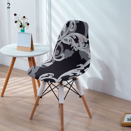 Shell Chair Cover Stretch Short Back Chair Covers Printed Dining Seat Cover UK - Picture 15 of 52