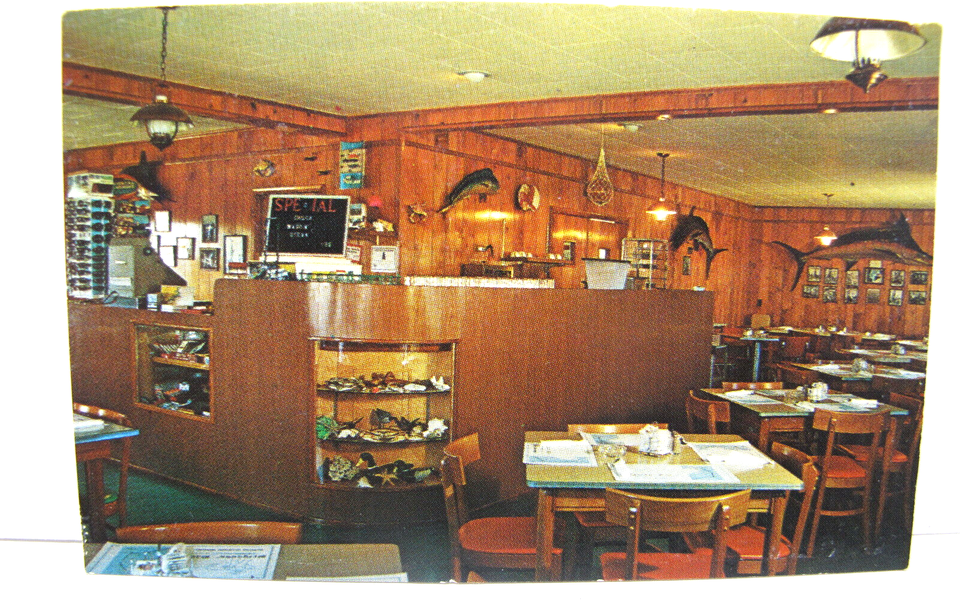 Original Channel Bass Restaurant Hatteras Business Card Jackie & Shelby