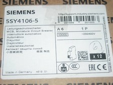 SIEMENS 5SY4106-5MCB CIRCUIT BREAKER, R0033 Line Breaker 6A 10kA 1-Pin