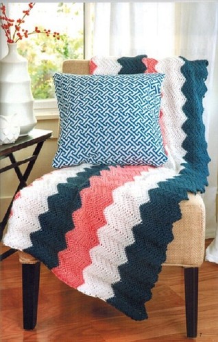 Crochet Pattern Book CHEVRON AFGHANS ~ 7 Designs - Picture 2 of 7