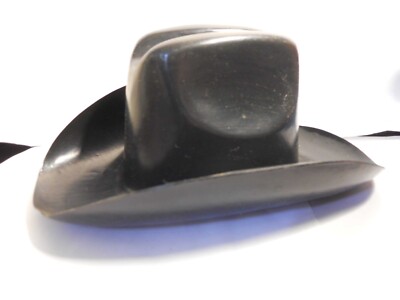 Cowboy Hat Flocked Plastic Adult Black Cowboy Hat Flocked Plastic Adult Black