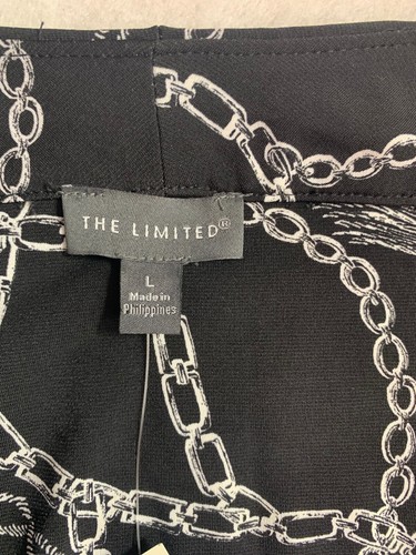 Abito donna The Limited grande nero bianco manica lunga nodo davanti avvolgente - Foto 4 di 7