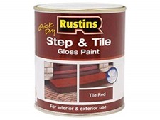 Rustins  Quick Dry Step and Tile Paint GLOSS RED  250ML  500ML  1L