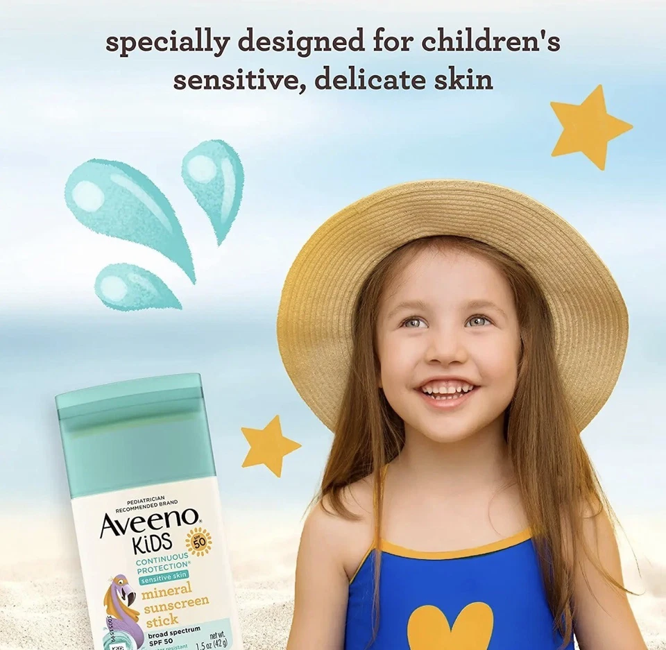 Aveeno Kids Continuous Protection Sensitive Skin Mineral SPF 50 Sunscreen...  - Image 3 of 4
