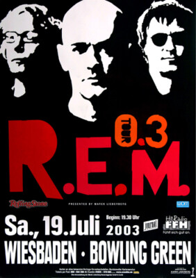 R.E.M - Bowling Green Red, wiesbaden 2003 | Konzertplakat | Poster