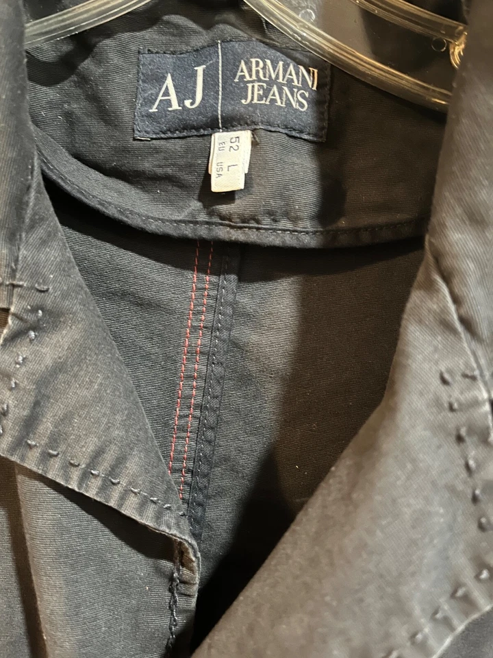 AJ ARMANI JEANS Chaqueta Blazer Algodón Negro HOMBRE Talla L US 52 EU Foto 2 de 4