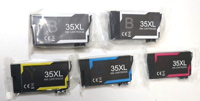 35XL 5er Pack  Druckerpatronen Kompatible für Epson 35 Workforce Pro WF4720/4740