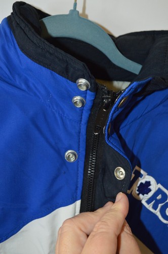 VTG Toronto Maple Leafs NHL Licensed Full Zipper Snap Button DeLong Jacket Sz M - Picture 9 of 20