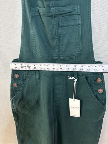 New Judy Blue High Waisted Garment Dyed Double Cuff Overall Bf Teal Medium NWT - Picture 4 of 7