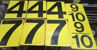 Vintage lot 8 Metal Gas Station Price Number Double Sided Signs 4,5,6,7 Yellow