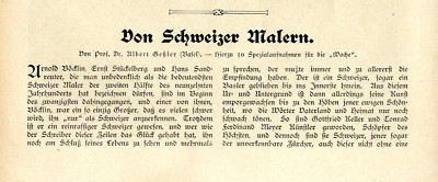Prof.Dr. Albert Geßler Basel Schweitzer Maler C. Giron F. Hodler P. Robert..1907