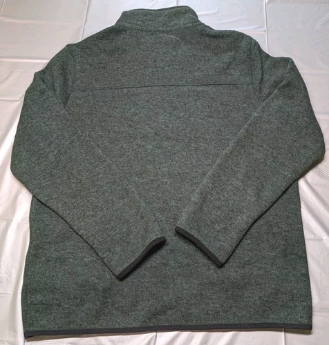 Maglione pullover uomo Eddie Bauer taglia L quarto zip pile tasche poliestere - Foto 4 di 10