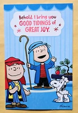 " Snoopy & Friends" Christmas Greeting Card (+Envelope 5x7"). 