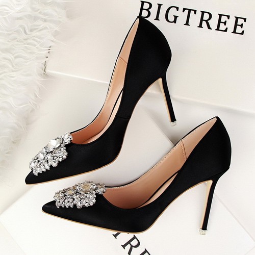 Scarpe da sposa decolte donna verdi raso punta strass tacco nuove - Foto 34 di 59