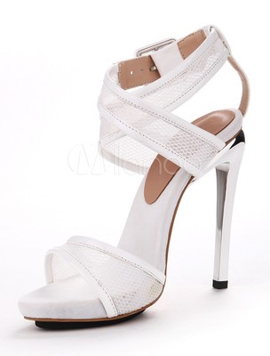 white mesh sandals