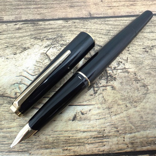 MONTBLANC PISTON NIB:M 14K-585 FOUNTAIN PEN VINTAGE BLACK GERMANY A376 - 第 1/11 張圖片