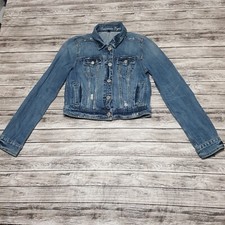 American Eagle Size M Girls Jean Jacket Button Denim