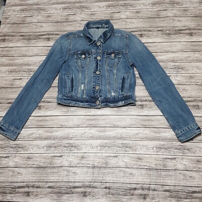 American Eagle Size M Girls Jean Jacket Button Denim