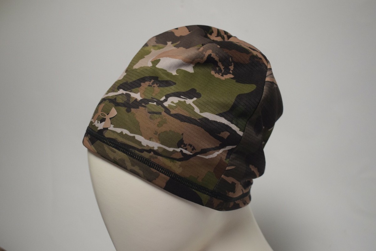 Under Armour Womens UA Scent Control Storm Fleece Beanie Camo Hunt Ponytail OSFM