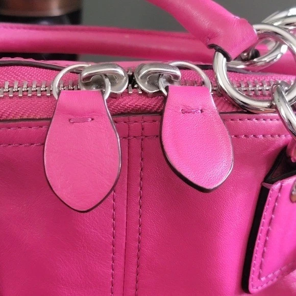 Bolso Cartera Coach F25148 Francine Cuero Rosa Fucsia Cúpula Y2K Foto 4 de 4
