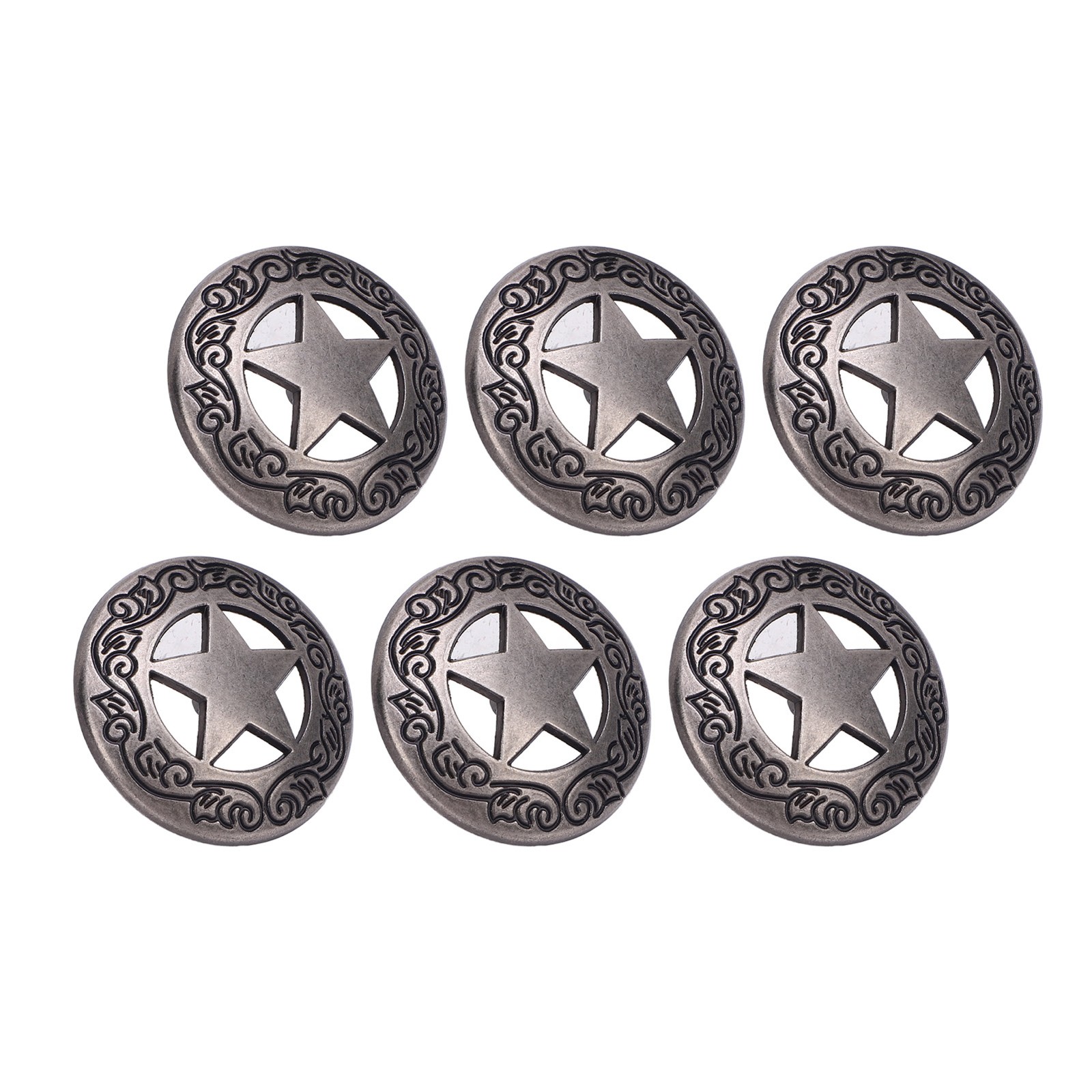 10 Sets Rivets Screws Gunmetal 28mm Hollow Five Pointed Star Rivet And 4.5mm Cro