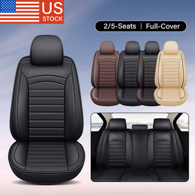 For Ford Leather Seat Covers Full Set 5-Seats/2 Front Rear Cushion Protector Pad