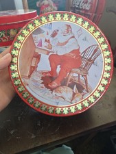 vintage round Coca-Cola Santa Claus Christmas cookie tin
